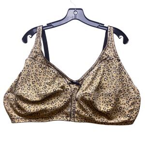 Comfort Choice Bra Womens 54 DDD Cheetah Print Back‎ Closure Plus Size